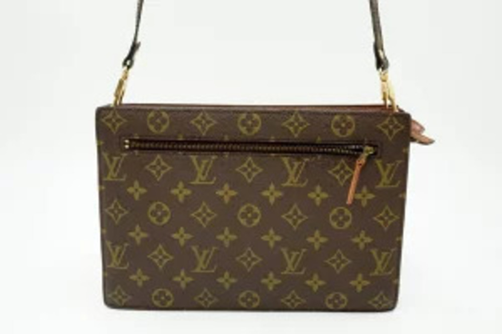 Louis Vuitton Engien Pouch Monogram LV Shoulder Bag Canvas Leather Brown